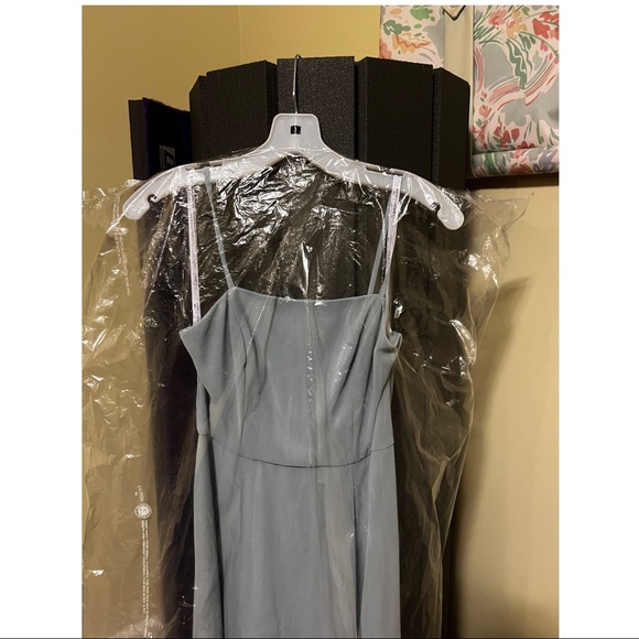David’s Bridal SPAGHETTI STRAP CHIFFON BRIDES-
MAID DRESS WITH SLIT - Picture 3 of 7